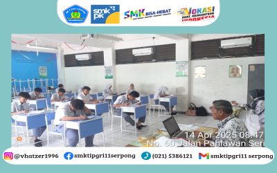 Pelaksanaan Ujian Satuan Pendidikan Kelulusan (USPKel) di SMKS TI PGRI 11 Serpong Berjalan Lancar dan Tertib